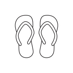 Beach flipflops footwear icon line style icon, style isolated on white background