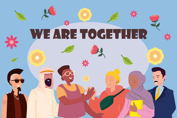 Fototapeta na wymiar poster of we are together