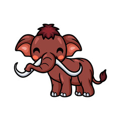Cute little mammoth cartoon character