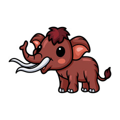 Cute little mammoth cartoon character