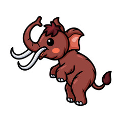Cute little mammoth cartoon standing