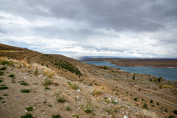 Landscape of extra-cordilleran plateaus of Neuquen province, Argentina