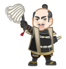 号令を掛けている徳川家康の様な武将