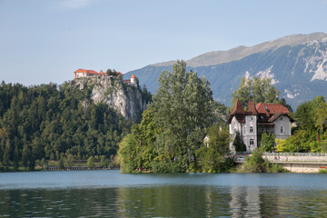 Fototapeta na wymiar Vista del castillo desde el lago.