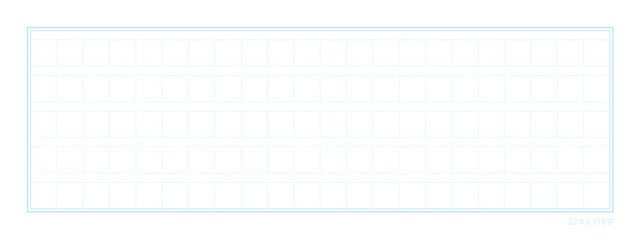 110字詰め原稿用紙のテンプレート - 薄い水色の罫線・文字数の表記入り