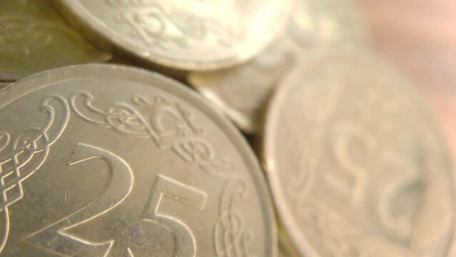 Turkish coin currency twenty five Kurus made of 4 gram nickel and copper zinc alloy both sides. 