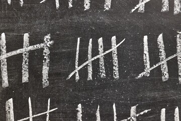 Chalk tally chart counting