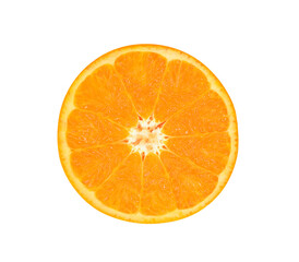 Slice of orange isolated on white background.
