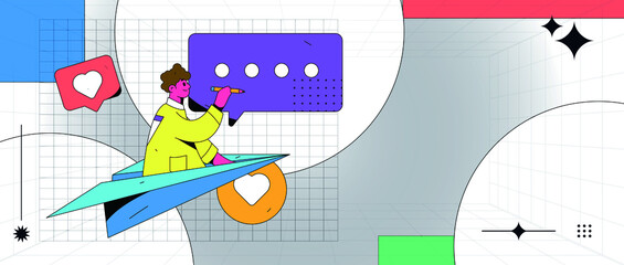 Virtual business concept business vector illustration
