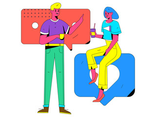 Virtual business concept business vector illustration
