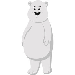Obraz premium Cute polar bear cartoon isolated on white background