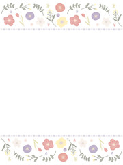 ピンクと紫のお花のフレーム