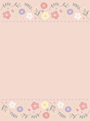 ピンクと紫のお花のフレーム