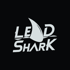 black and white shark sea  logo