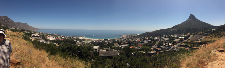 Panoramic view of cape town from table mountain