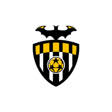 Football club with bat mascot logo design template