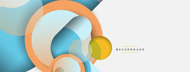 Obraz premium Creative geometric wallpaper. Minimal abstract background. Circles composition vector illustration for wallpaper banner background or landing page