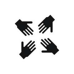 hand vector silhouette for website symbol icon