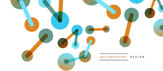 Line points connections geometric abstract background. Circles connected by lines. Trendy techno business template for wallpaper, banner, background or landing