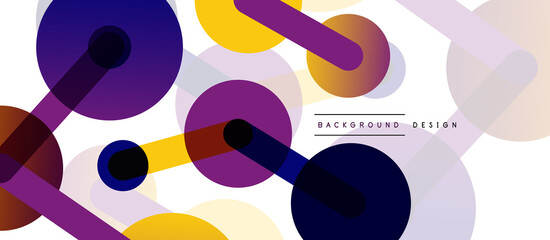 Abstract background. Round dots connected by lines. Trendy techno business template for wallpaper, banner, background or landing