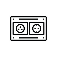 Black line icon for socket