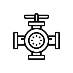 Black line icon for valves