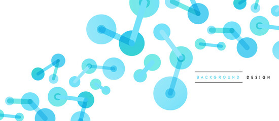 Abstract background. Round dots connected by lines. Trendy techno business template for wallpaper, banner, background or landing