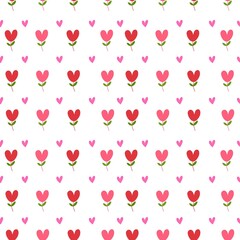 Cute seamless pattern with hearts. Romantic print.