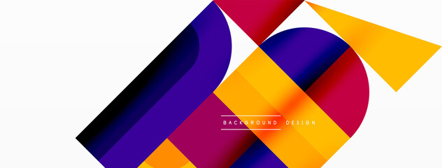 Minimal geometric abstract background. Circle square and triangle design. Trendy techno business template for wallpaper, banner, background or landing