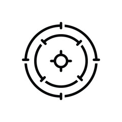 Black line icon for aim