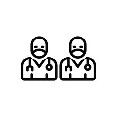 Black line icon for doctors