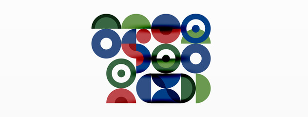 Colorful circle abstract background. Minimal geometric template for wallpaper, banner, presentation