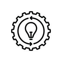 Black line icon for implementation