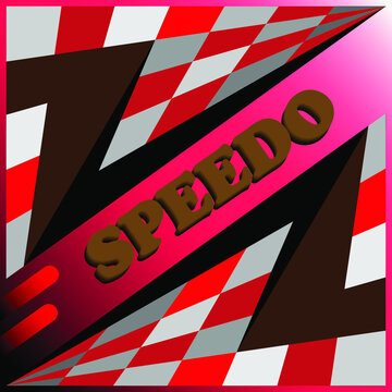 word "speedo" sticker vector art.formula banner background,double "z" letters in oppasite sides.