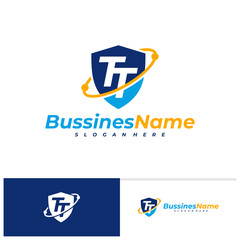 Initial T Shield logo design vector template, Creative T logo design concepts