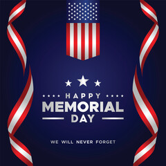 Happy Memorial Day Design Background For Greeting Moment