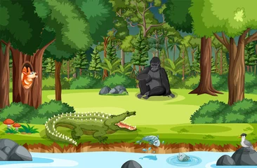 Forest scene with wild animals © blueringmedia