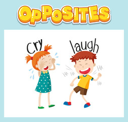 Fototapeta na wymiar Opposite English words for kids