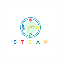 Steam clock logo illustration design