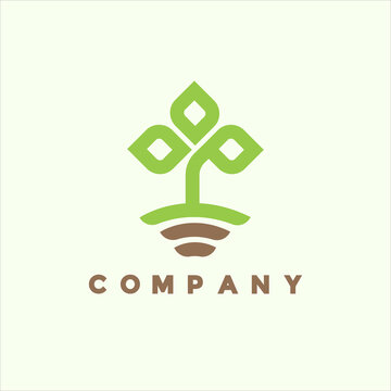 Modern eco fertilizer logo illustration design