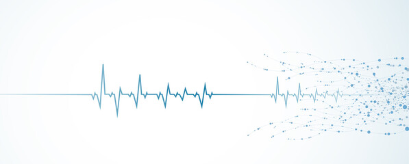 abstract of heart-wave connecting DNA,vector networks science neurons vector
