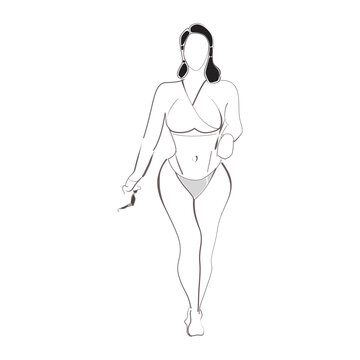silhouette of a girl in a swimsuit