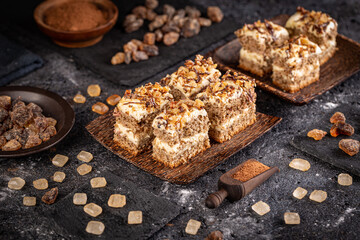 Mini layered walnut cake
