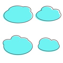 set of clouds with bright green color shadow