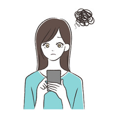 スマホを持つ女性