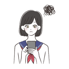 スマホを持つ女性