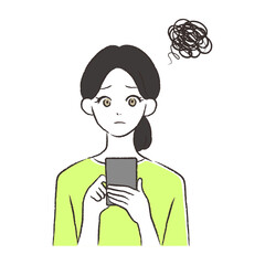 スマホを持つ女性