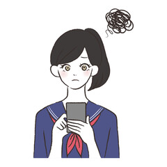 スマホを持つ女性
