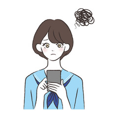 スマホを持つ女性