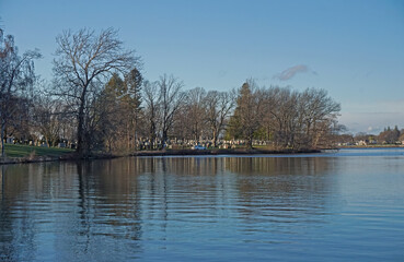 Lake Quannapowitt in Wakefield Massachusetts on a spring afternoon